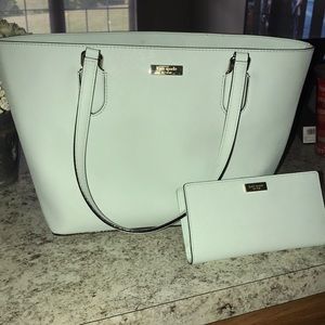 Mint Kate Spade Small Tote with Wallet